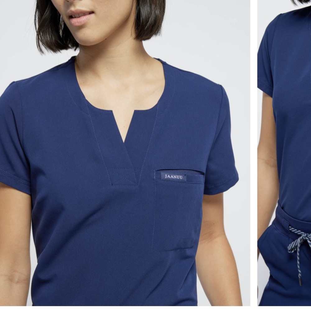 Jaanuu scrub top xs navy blue